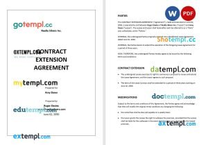 free simple school contract template, Word and PDF format