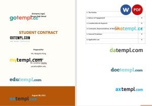 free school contract template, Word and PDF format