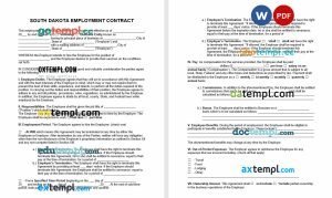 free South Dakota employment contract template, Word and PDF format