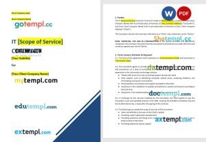 free technology consulting contract template, Word and PDF format