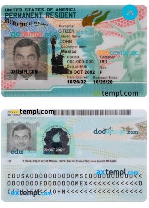 USA New Jersey driving license editable PSD files, scan look and photo-realistic look, 2 in 1