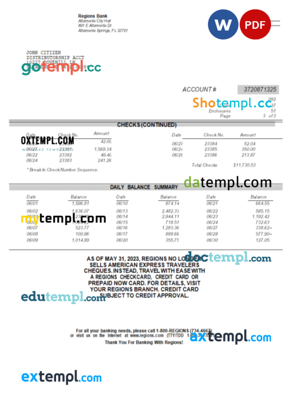 Editable Travel Service Invoice template in word and pdf format