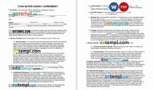 free utah buyer agency agreement template, Word and PDF format