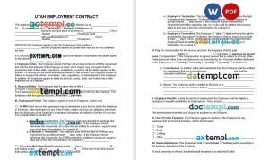 free Utah employment contract template, Word and PDF format