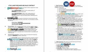 free Utah land contract template, Word and PDF format