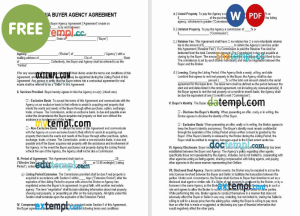 free Virginia buyer agency agreement template, Word and PDF format