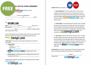 free Virginia real estate listing agreement template, Word and PDF format