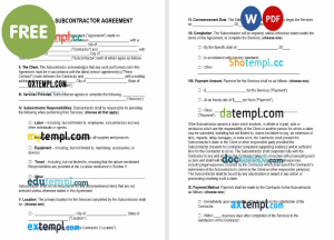 free Virginia subcontractor agreement template, Word and PDF format