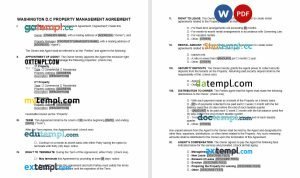 free Washington D.C property management agreement template, Word and PDF format