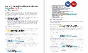 free Washington DC estate planning checklist template, Word and PDF format