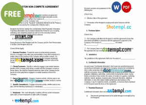 free Washington non-compete agreement template, Word and PDF format