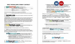 free West Virginia employment contract template, Word and PDF format