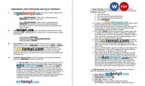 free Wisconsin land contract template, Word and PDF format