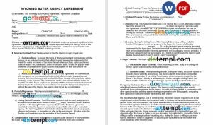 free Wyoming buyer agency agreement template, Word and PDF format