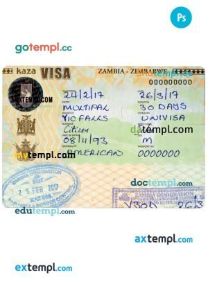 Uzbekistan electronic travel visa PSD template, with fonts