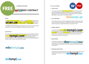free real estate partnership contract template, Word and PDF format