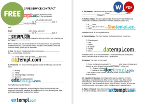 free lawn care service contract template, Word and PDF format