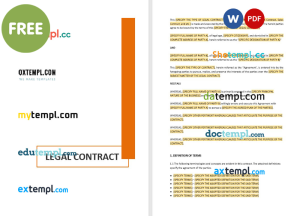 free legal contract template, Word and PDF format