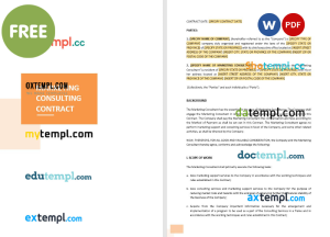 free marketing consulting contract template, Word and PDF format