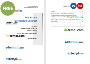 free personal loan contract template, Word and PDF format