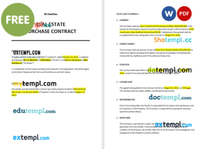 free rental contract amendment template, Word and PDF format