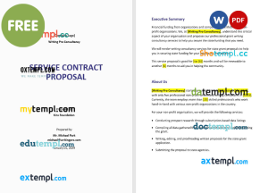 free service contract proposal template, Word and PDF format