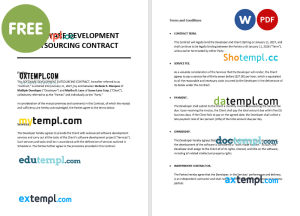 free printable construction contract template, Word and PDF format