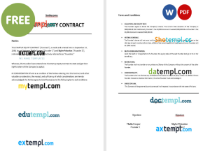 free startup equity contract template, Word and PDF format