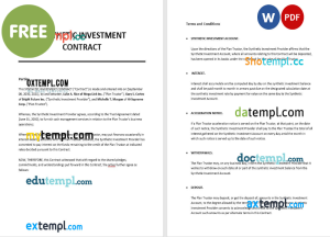 free synthetic investment contract template, Word and PDF format