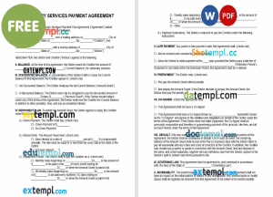 free veterinary services payment plan agreement template, Word and PDF format