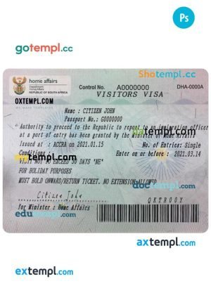 USA Ameriprise Bank visa card template in PSD format