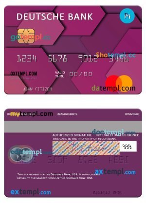 Italy Citibank visa classic card, fully editable template in PSD format