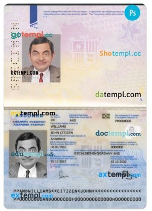 Thailand passport template in PSD format, fully editable
