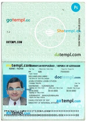 USA passport template in PSD format, 2020-2023