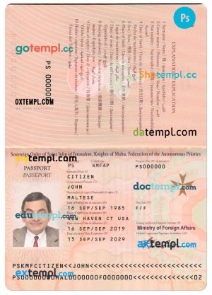 Kenya passport template in PSD format, 2011-2019