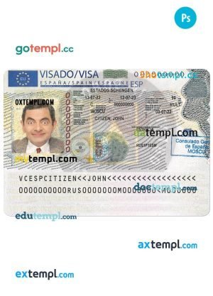 Kazakhstan Kaspi Bank visa card fully editable template in PSD format