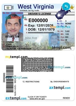 India driving license template in PSD format, fully editable, with all fonts