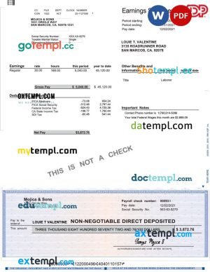 Indonesia GSOFT payslip template in Word in PDF formats