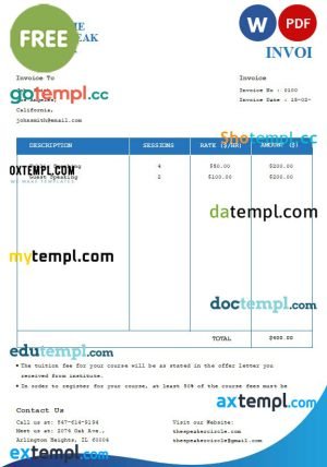 free educational consultant contract template, Word and PDF format