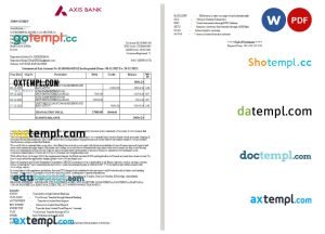 Belgium Crelan bank statement template in Word and PDF format