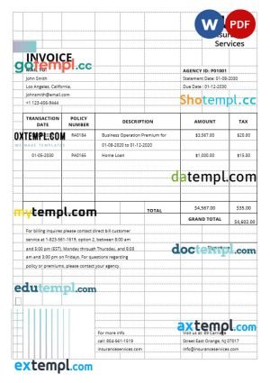 Salary pay stub template in Word and PDF template, version 2