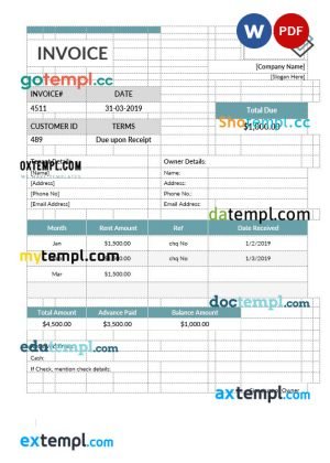 USA Bluebird bank statement Word and PDF template, 3 pages