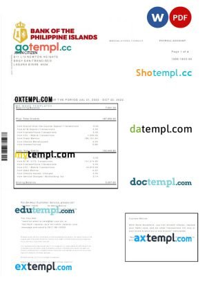 Kyrgyzstan Optima bank statement Excel and PDF template