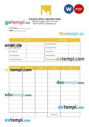 bank monthly statement of account template, .doc and .pdf format, 2 pages