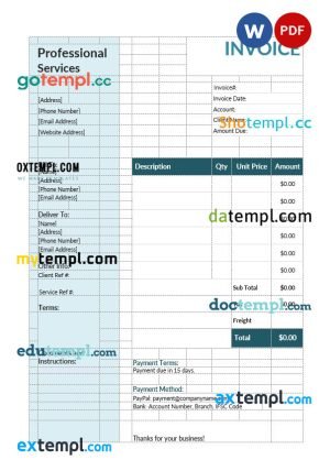 Postal Savings bank firm account statement Word and PDF template