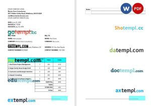 Real Estate Consulting Invoice template in word and pdf format