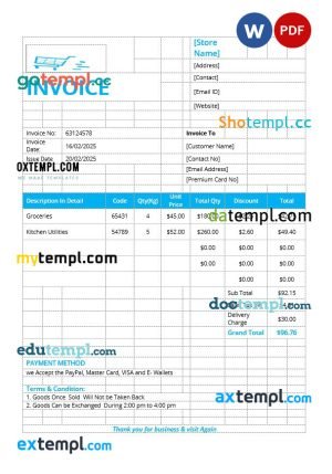 R & A Grower pay stub template in PDF and Word formats