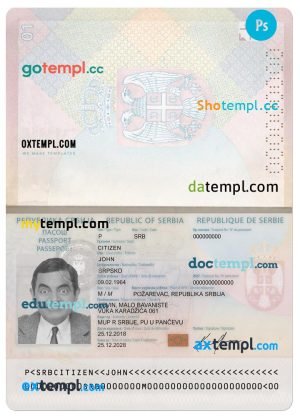 Russia visa template in PSD format, fully editable
