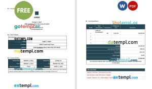 Sample Commercial Invoice template in word and pdf format