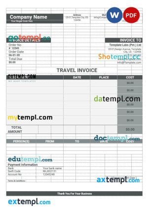 USA Steve’s Trucking Company invoice template in Word and PDF format, fully editable